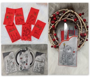 Stickserie ITH - Bestecktaschen Einsteckhüllen Weihnachten Vol. 1